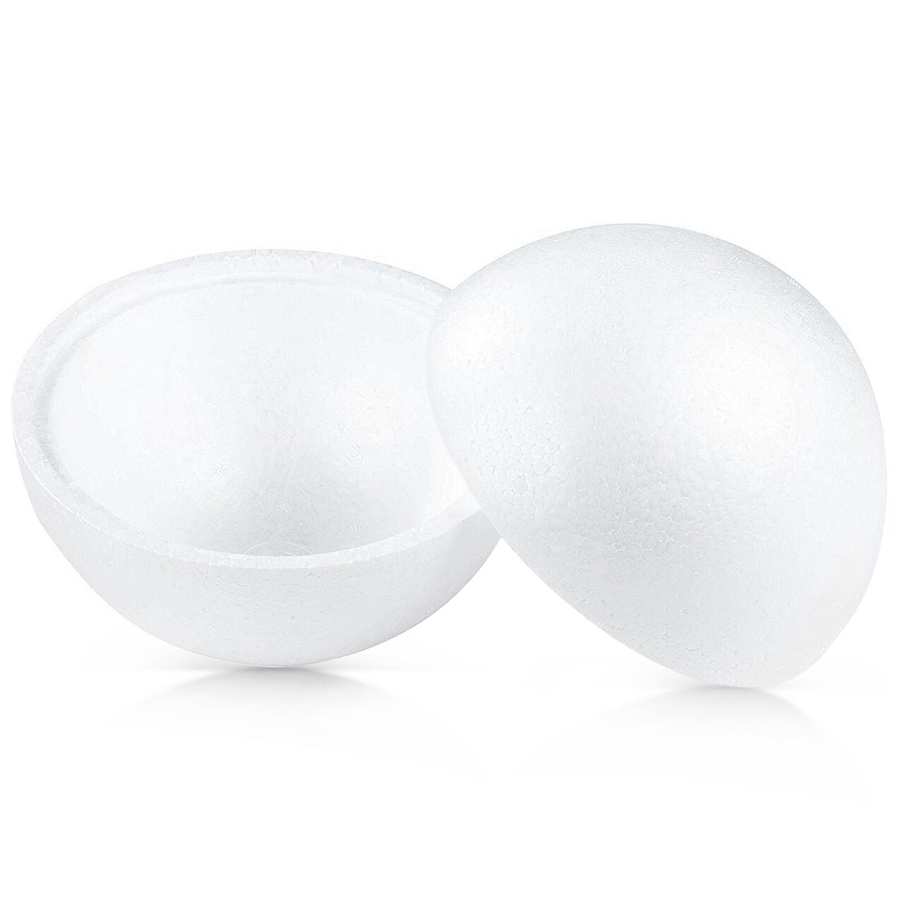 2 Pack Half Sphere Foam Balls for Crafts - 7.8 x 7.8 x 3.9" Large Hollow Dome for DIY, Art Supplies, Modeling (White)